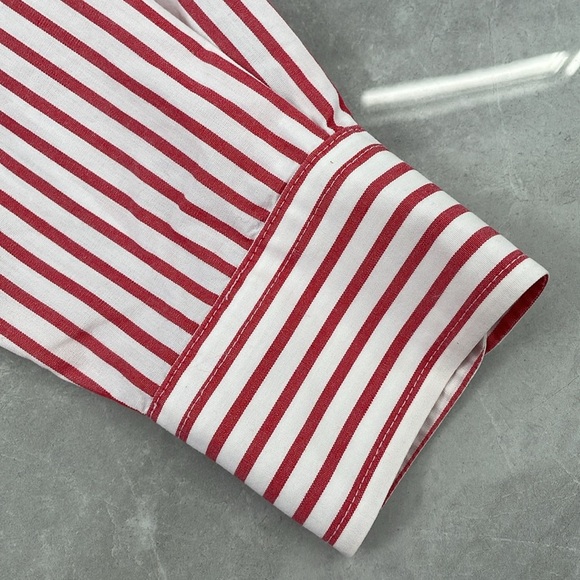 Women's Liz Claiborne Lizsport Button Down Cotton Long Sleeve Striped Shirt - Picture 10 of 16